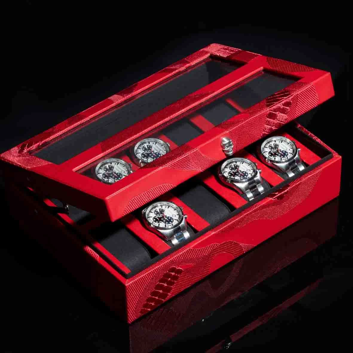 Boite Montre Wolf 1834 - Memento Mori 10-Piece Watch Box- Rouge - 493572 – Image 4