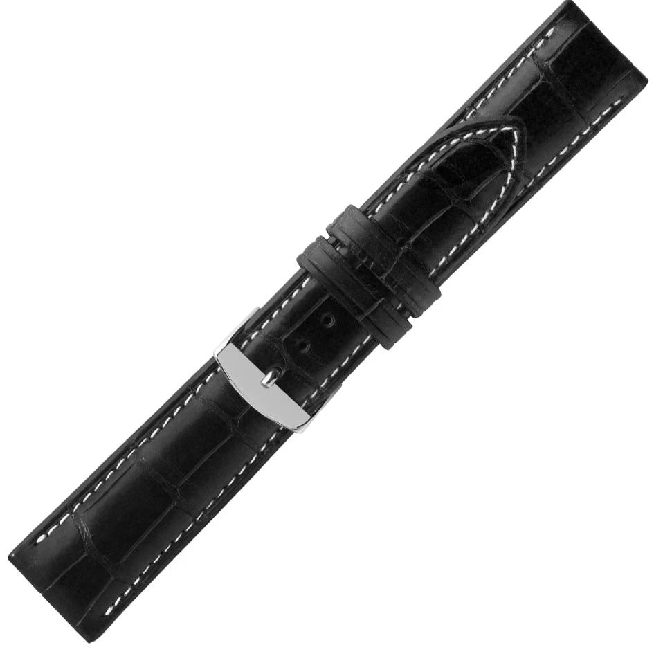 Bracelet De Montre Crocodile Homme De Couleur Noir -Adonia - 18614E-01 – Image 5