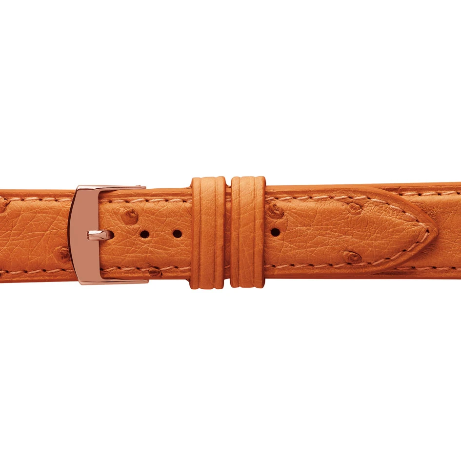 Bracelet Montre Autruche Mat Orange Emmanuelle - 18108-22 – Image 4