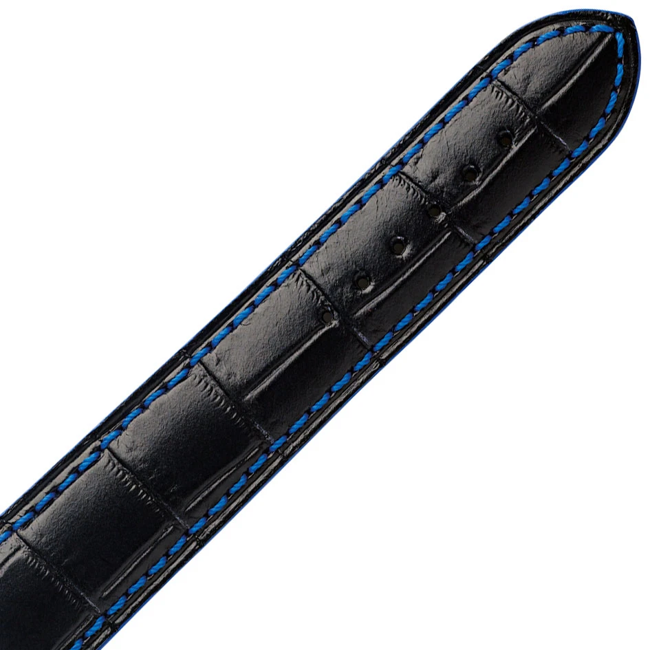 Bracelet Montre Veau Façon Croco Fil Bleu Tropica - 13605.1-12 – Image 3