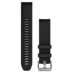 Bracelet QuickFit® 22 Mm Silicone Noir, Acier Argenté - Garmin - 010-12738-05