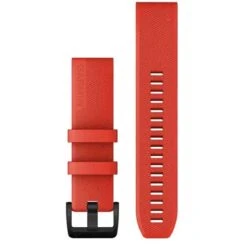 Bracelet QuickFit® 22 Mm - Silicone Rouge Vif, Acier Noir - Garmin - 010-12901-02