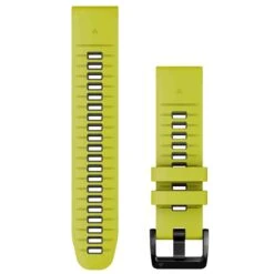 Bracelet QuickFit, 22mm, Silicone, Jaune / Graphite - Garmin - 010-13280-03