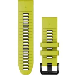 Bracelet QuickFit, 26mm, Silicone, Jaune / Graphite - Garmin - 010-13281-03