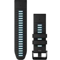Bracelet QuickFit, 26mm, Silicone, Noir / Bleu Cirru - Garmin - 010-13281-05