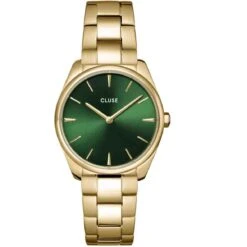 Cluse Féroce Petite Watch Steel Green, Gold Colour - - CW11217