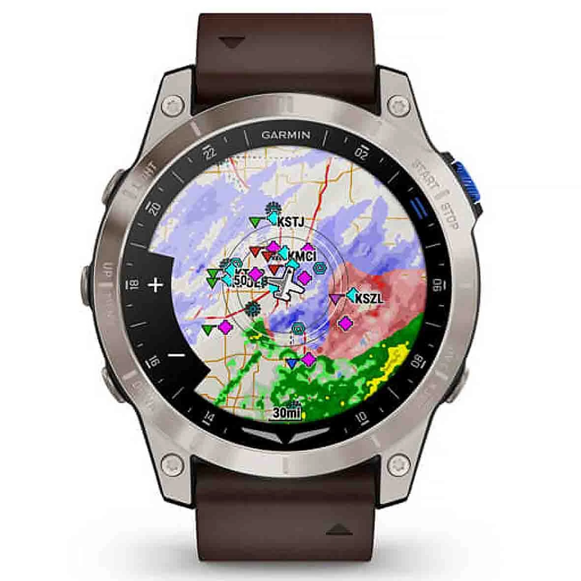 Garmin D2 Mach 1 - Aviator Smartwatch With Oxford Brown Leather Band 47 Mm- 010-02582-55 – Image 2