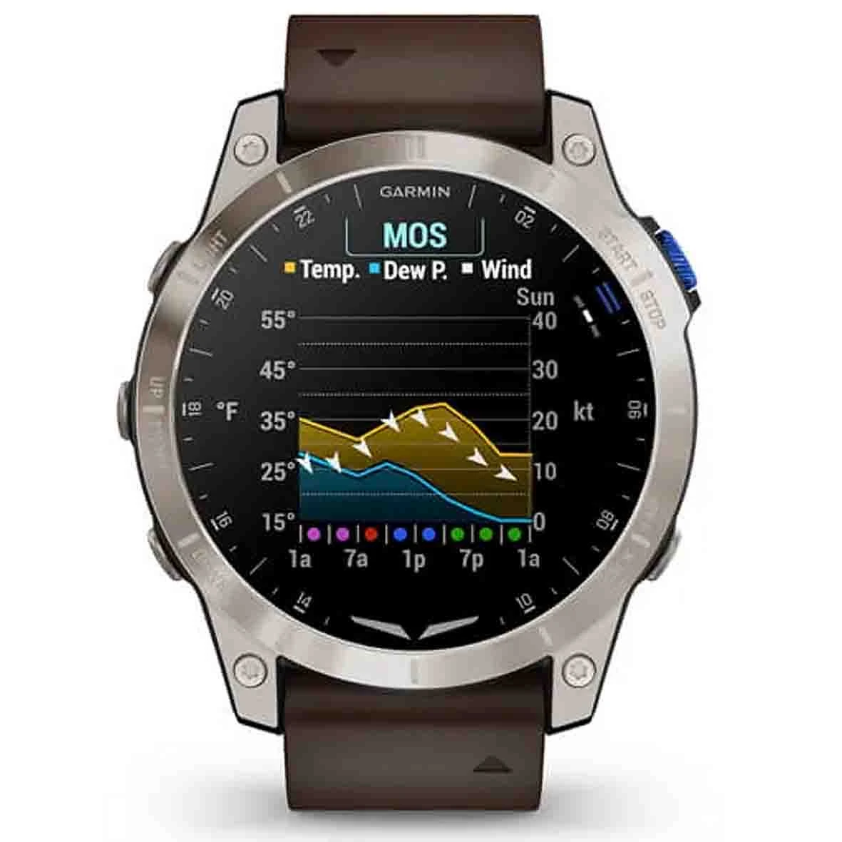 Garmin D2 Mach 1 - Aviator Smartwatch With Oxford Brown Leather Band 47 Mm- 010-02582-55 – Image 3