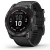 Garmin Fénix 7 Pro  Sapphire Solar Edition, Titane, Carbon Gray DLC Avec Bracelet Noir 47 Mm- 010-02777-11