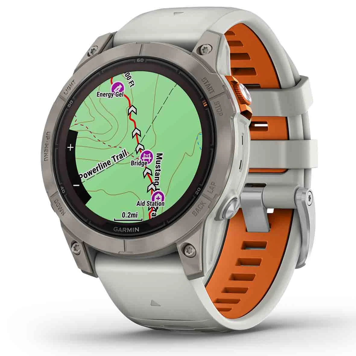 Garmin Fénix 7 Pro Sapphire Solar Edition - Titane - Titanium Avec Bracelet Gris / Orange 47 Mm- 010-02777-21 – Image 5