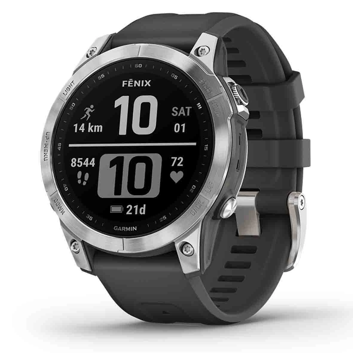 Garmin Fénix 7 Silver Avec Bracelet Gris - 010-02540-01