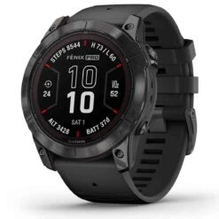 Garmin Fénix 7X Pro  Sapphire Solar Edition - Titane - Carbon Gray DLC Avec Bracelet Noir 51 Mm - 010-02778-11