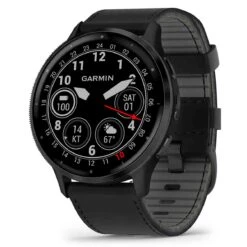 Garmin Venu 3 Lunette Gray Acier Inoxydable - Boîtier Noir - Bracelet Cuir Noir 45 Mm- 010-02784-52
