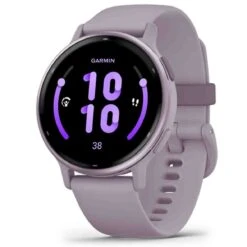 Garmin Vivoactive 5 Boitier Violet - Lunette Aluminium Metallic Orchid Gold - Bracelet Silicone Violet 42.2 Mm- 010-02862-13