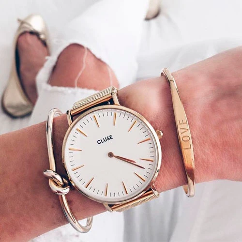 Cluse La Bohème Mesh Gold/White - 38 Mm - CW0101201009 – Image 3