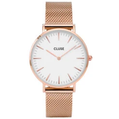 Cluse La Bohème Mesh Rose Gold/White - 38 Mm - CW0101201001