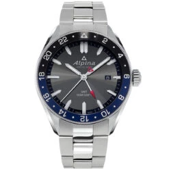Montre Alpina - Alpiner Quartz GMT Gris Foncé 42 Mm- AL-247GB4E6B