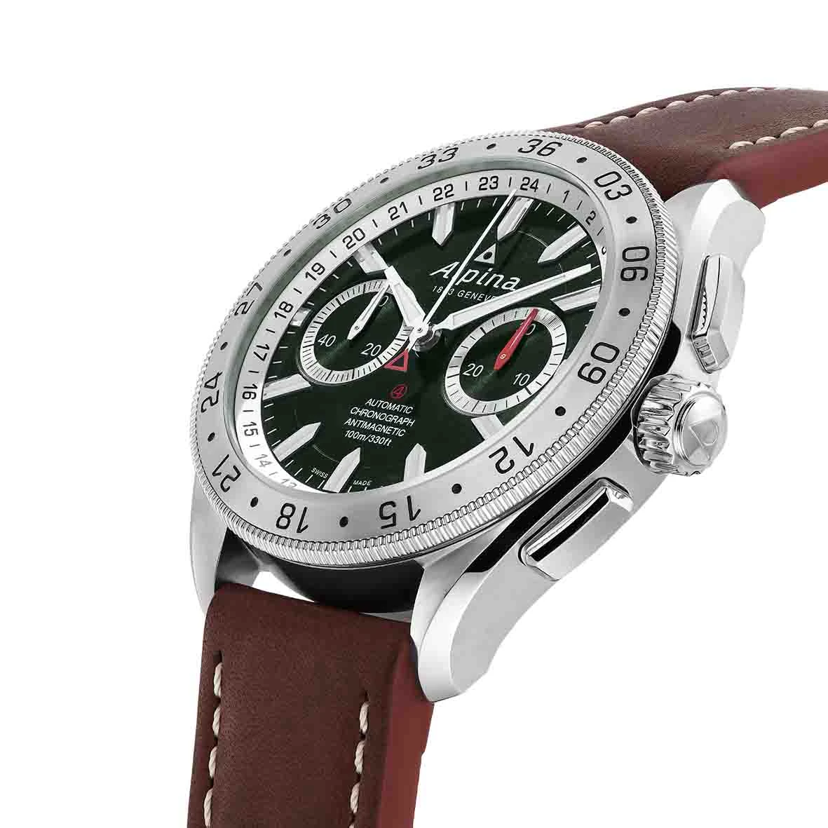 Montre Alpina - Alpiner4 Chronograph Dark-green 44 Mm- AL-860GRS5AQ6 – Image 2
