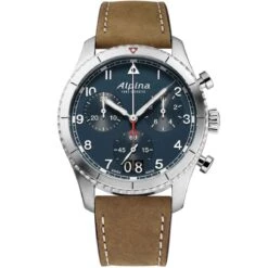 Montre Alpina Startimer Pilot Quartz Chronograph Big Date Peroleum Blue 41 Mm- AL-372NW4S26
