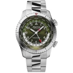 Montre Alpina Startimer Pilot Quartz Worldtimer 41 Mm- AL-255GR4S26B