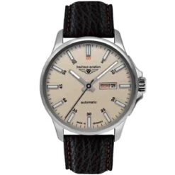 Montre Bahaus Aviation Automatic Day-Date Automatique Cadran Beige - 2866-5
