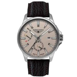 Montre Bahaus Aviation Automatic Power Reserve Automatique Cadran Beige - 2860-5