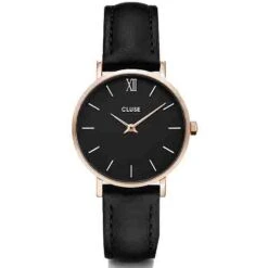 Montre Cluse Cluse Minuit Leather Black, Rose Gold Colour - - CW0101203013