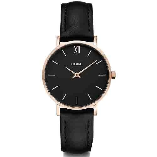 Montre Cluse Cluse Minuit Leather Black, Rose Gold Colour - - CW0101203013
