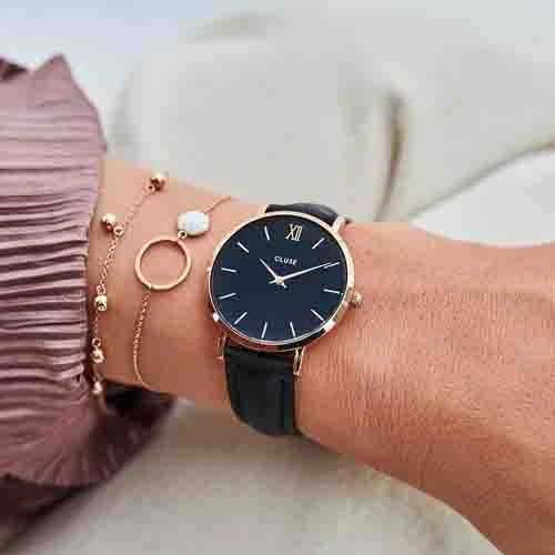Montre Cluse Cluse Minuit Leather Black, Rose Gold Colour - - CW0101203013 – Image 4