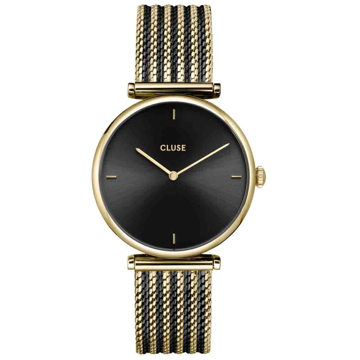 Montre Cluse Cluse Triomphe Watch Mesh, Black, Gold Colour - 33 Mm - CW10403