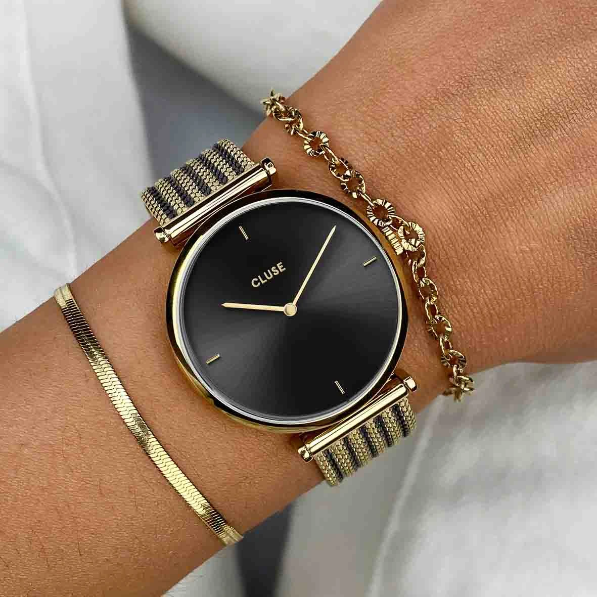 Montre Cluse Cluse Triomphe Watch Mesh, Black, Gold Colour - 33 Mm - CW10403 – Image 2