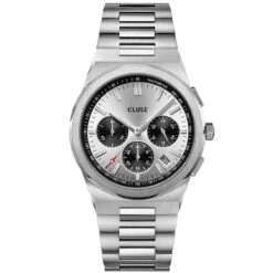 Montre Cluse Homme Cluse Vigoureux Chrono Steel Black And Silver, Silver Colour - CW20806