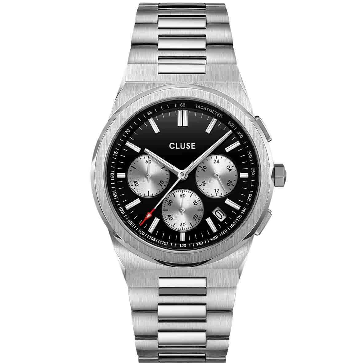 Montre Cluse Homme Cluse Vigoureux Chrono Steel Silver And Black, Silver Colour - CW20807