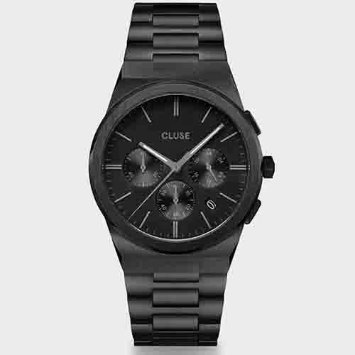 Montre Cluse Homme Vigoureux Chrono Steel, Full Black - CW20802