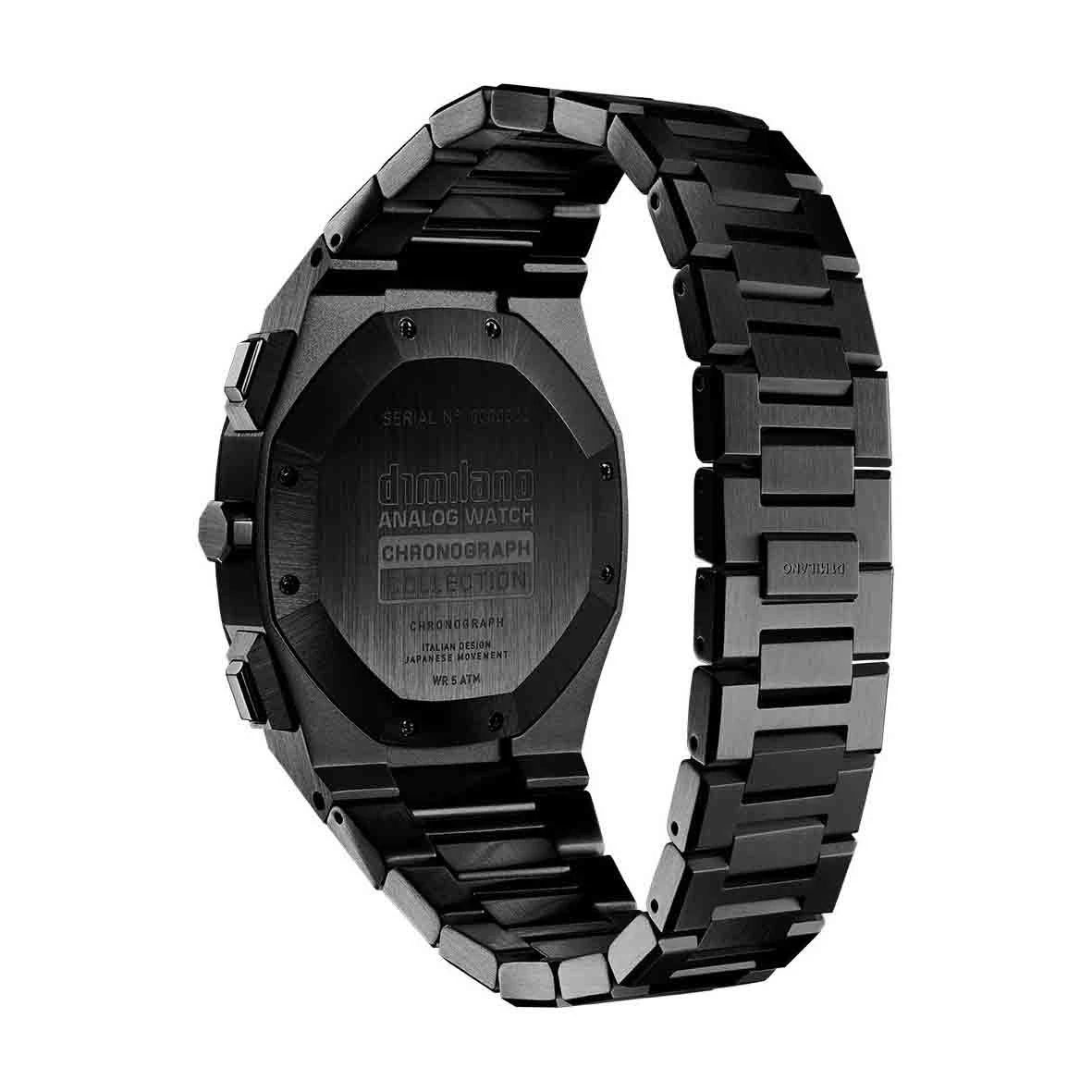 Montre D1 Milano Chronograph Sprint - Homme Quartz- Cadran Noir- 41.5 Mm - Acier Et PVD Noir - CHBJ06 – Image 2