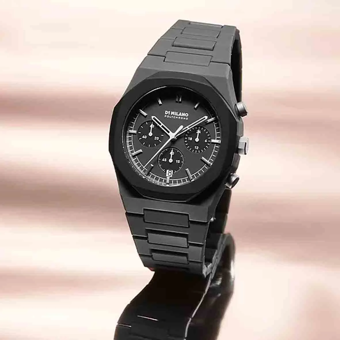 Montre D1 Milano Polychrono Black Blast - Homme Quartz- Cadran Gris Foncé- 40,5 Mm - Polycarbonate - PHBJ04 – Image 5
