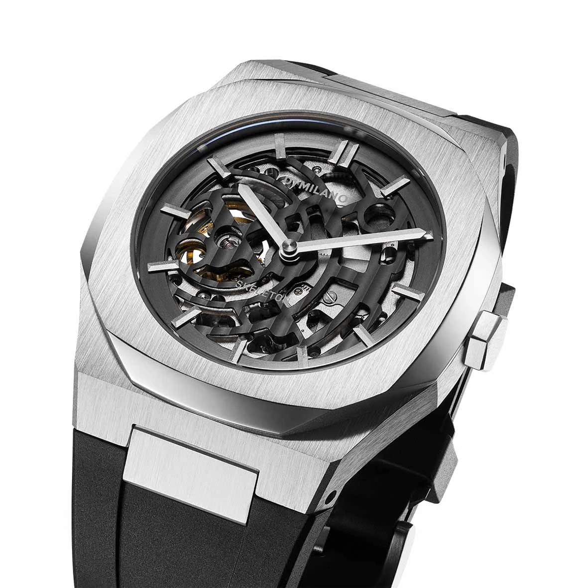 Montre D1 Milano Skeleton - Homme Automatique- Cadran Anthracite- 41.5 Mm - Acier Inoxydable - SKRJ01 – Image 3