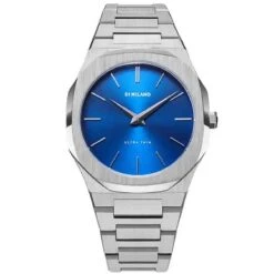 Montre D1 Milano Ultra Thin GEO - Homme Quartz- Cadran Bleu- 40 Mm - Acier Inoxydable - UTBJ09