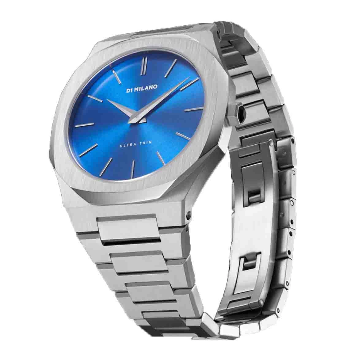 Montre D1 Milano Ultra Thin GEO - Homme Quartz- Cadran Bleu- 40 Mm - Acier Inoxydable - UTBJ09 – Image 3