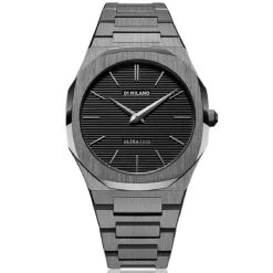Montre D1 Milano Ultra Thin - Homme Quartz- Cadran Noir- 40 Mm - Acier Et PVD - UTBJ15