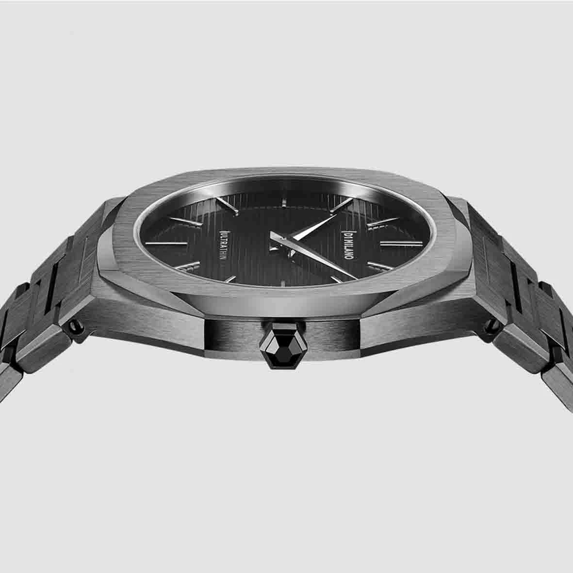 Montre D1 Milano Ultra Thin - Homme Quartz- Cadran Noir- 40 Mm - Acier Et PVD - UTBJ15 – Image 3