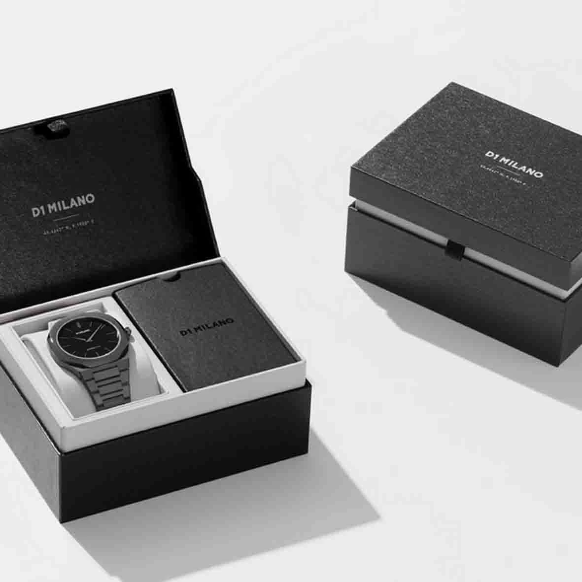 Montre D1 Milano Ultra Thin - Homme Quartz- Cadran Noir- 40 Mm - Acier Et PVD - UTBJ15 – Image 4