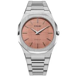Montre D1 Milano Ultra Thin Salmon - Homme Quartz- Cadran Saumon- 40 Mm - Acier Inoxydable - UTBJ26