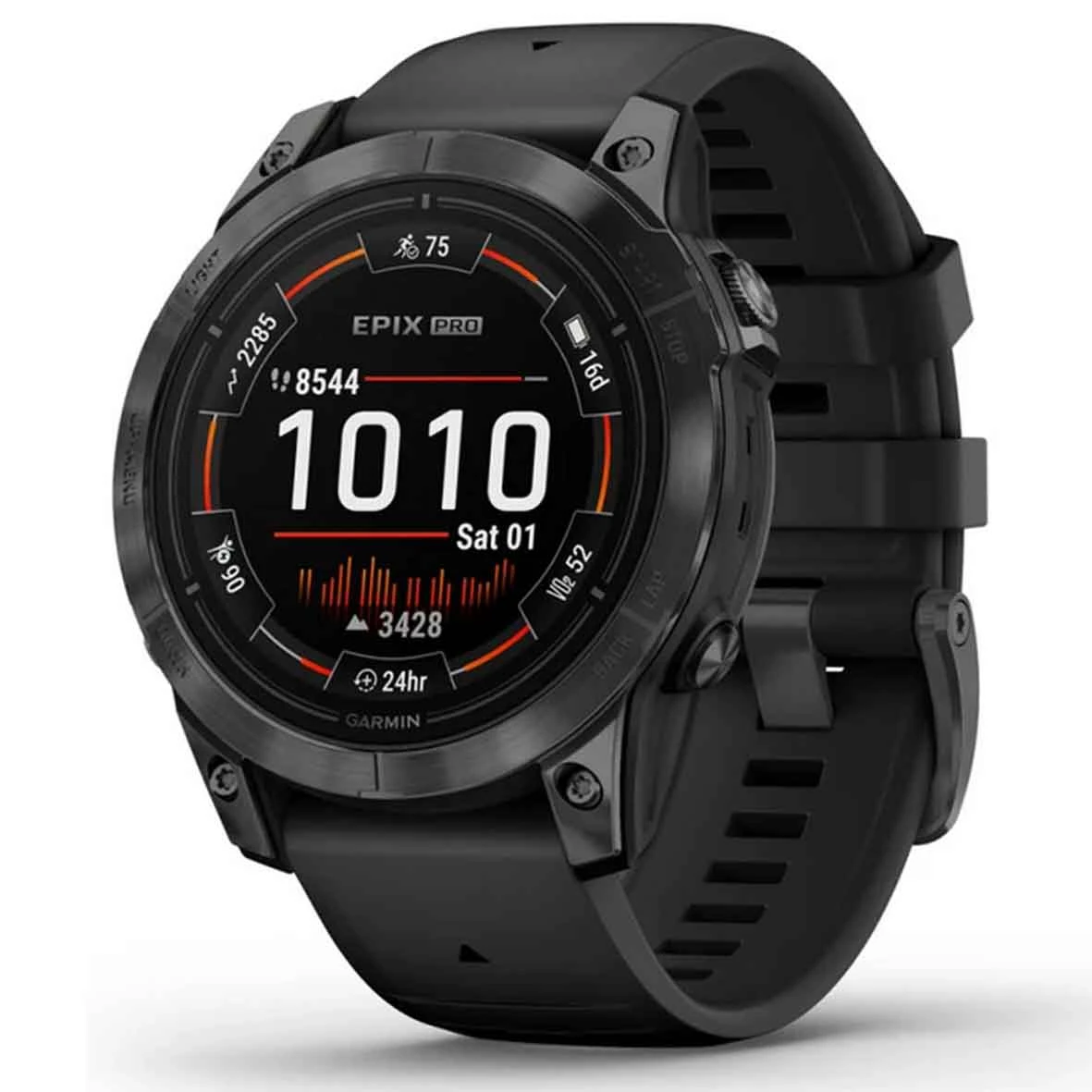 Montre Garmin Epix™ Pro Gen 2 - 47 Mm - Acier - Gray Avec Bracelet Noir 47 Mm- 010-02803-01