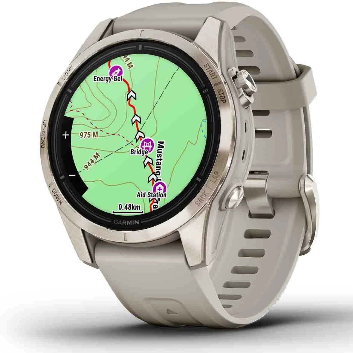 Montre Garmin Epix Pro (Gen 2) - Sapphire Edition - 42 Mm Titane- Light Gold -bracelet Beige Sable 42 Mm- 010-02802-11 – Image 4