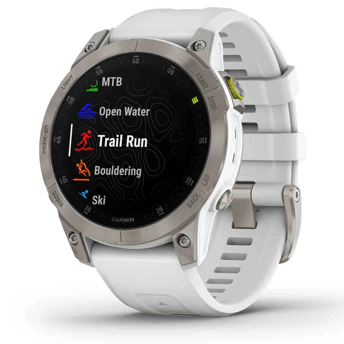 Montre Garmin Epix Sapphire, Titane, Silver Avec Bracelet Blanc 47 Mm- 010-02582-21 – Image 2