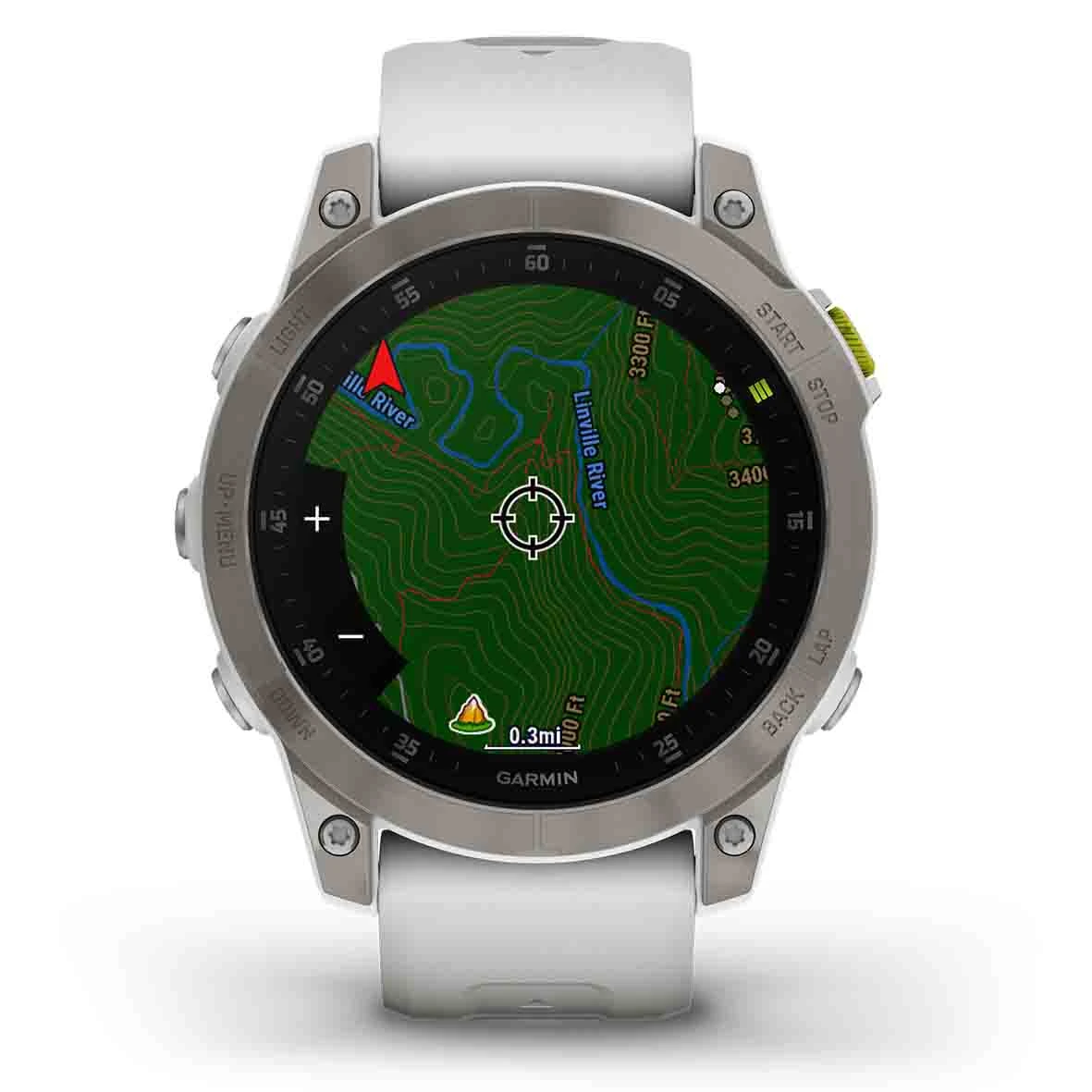 Montre Garmin Epix Sapphire, Titane, Silver Avec Bracelet Blanc 47 Mm- 010-02582-21 – Image 4