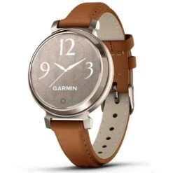 Montre Garmin Lily Classic Cream Gold Avec Bracelet En Cuir Camel 35,5 Mm- 010-02839-02