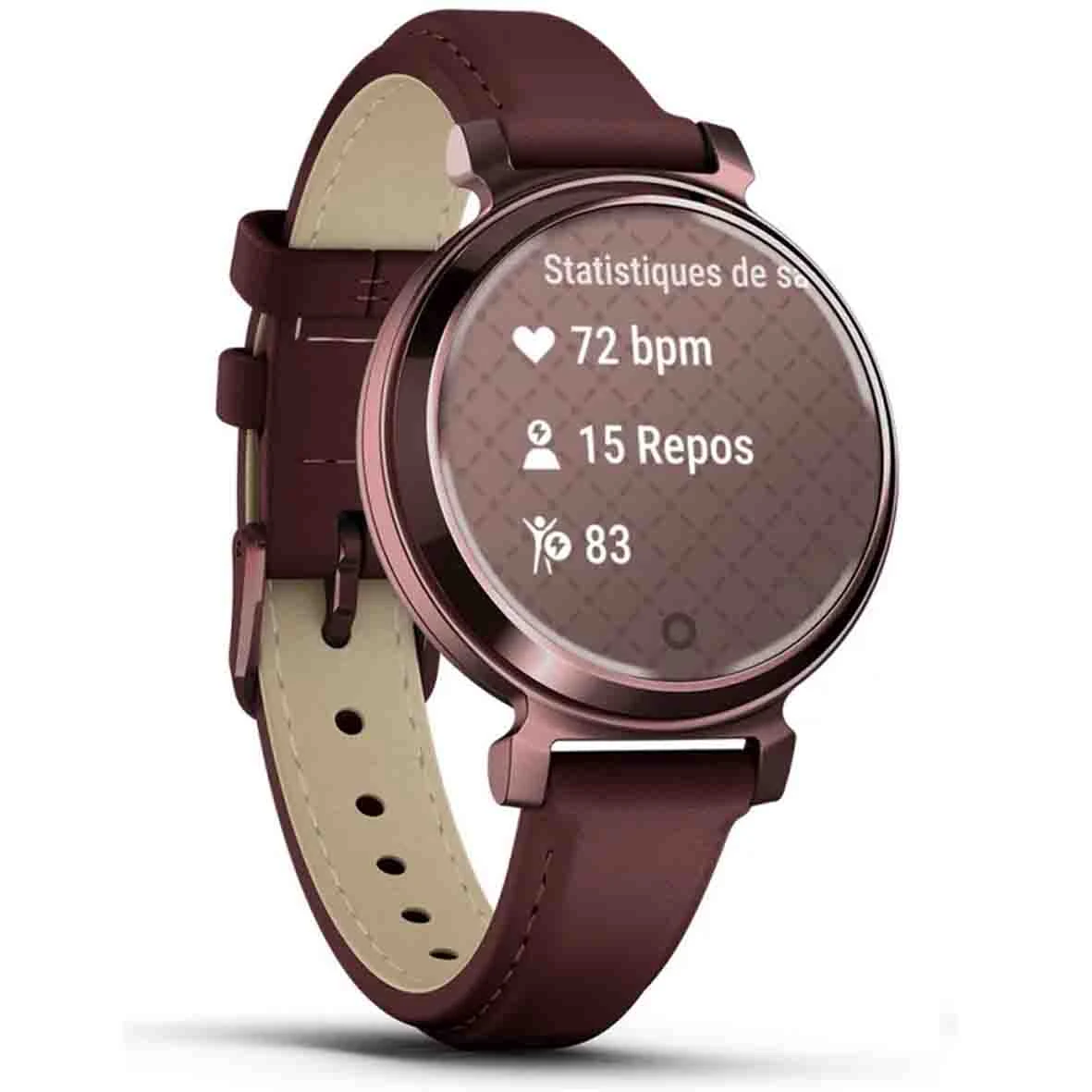 Montre Garmin Lily Classic Dark Bronze Avec Bracelet En Cuir Acajou 35,5 Mm- 010-02839-03 – Image 2