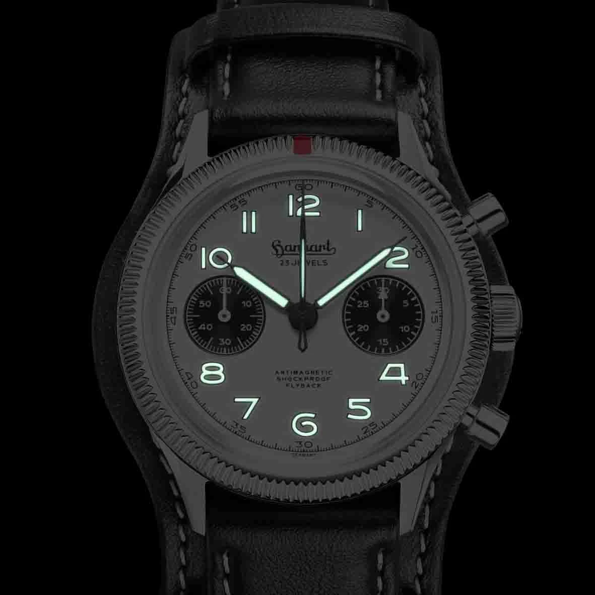 Montre Hanhart 417 ES Flyback Panda - 1954 Mécanique Diamètre 39 Mm- H701.201-7010. – Image 4